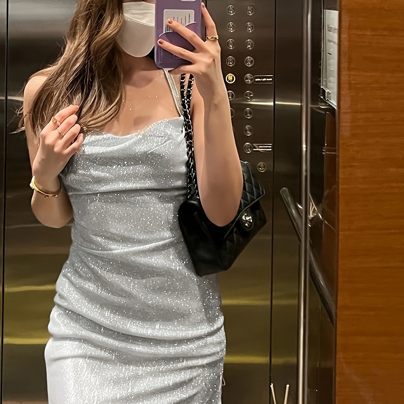 vlovelaw Spaghetti Strap Cowl Neck Dress, Elegant Sleeveless Tie Back Backless Bodycon Dress, Women's Clothing For Coquette/Cute/Y2K Style