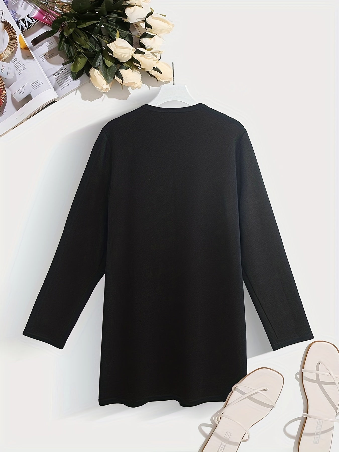 vlovelaw Solid Shawl Collar Jacket, Casual Long Sleeve Open Front Versatile Outerwear, Women's Clothing