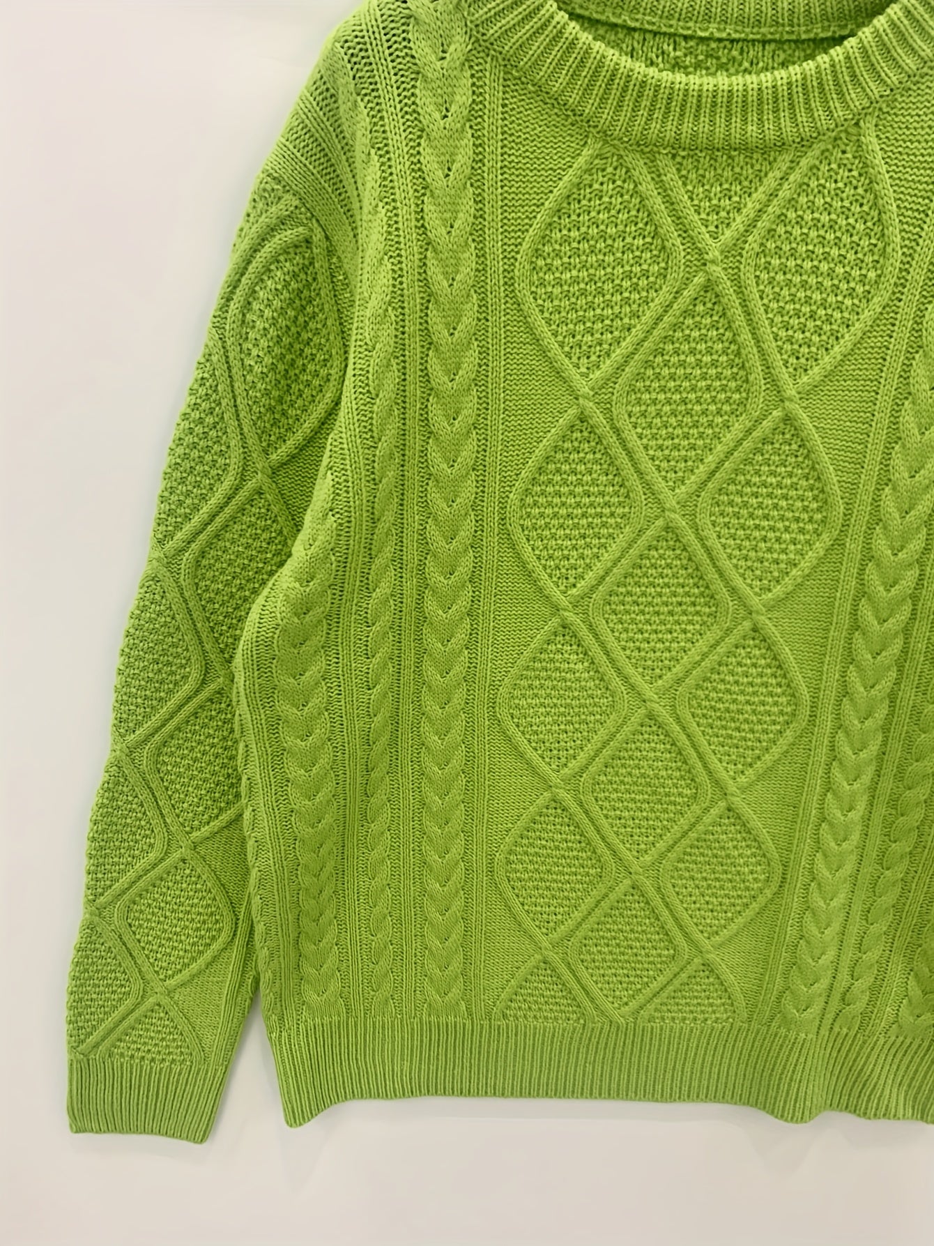 vlovelaw vlovelaw Men's Chic Cable-knit Pullover Sweater For Fall Winter