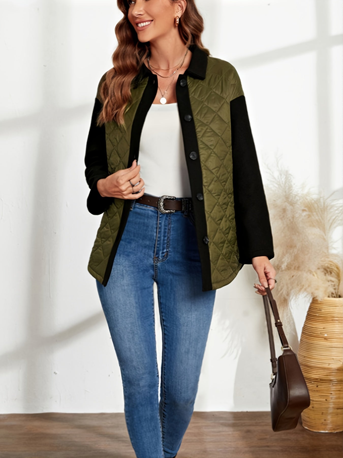 vlovelaw  Casual Long Sleeve Zip Jacket, Colorblock Zip Up Drawstring Hem Contrast Jacket