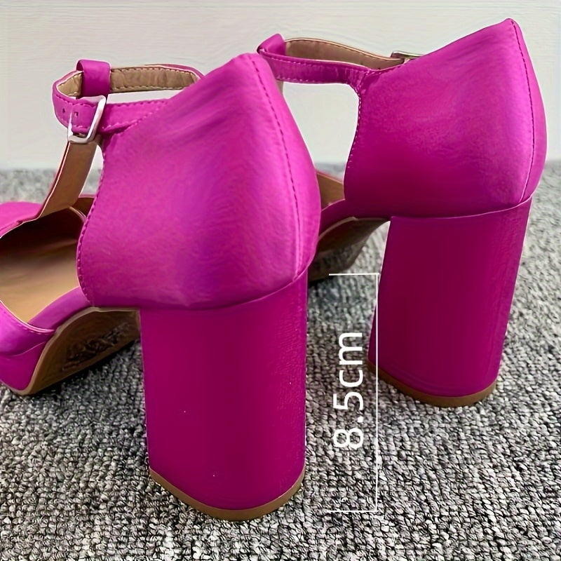 vlovelaw  Women's Chic Block Heel Pumps, Platform Closed Toe Sandals Elevating Ankle Strap High Heels, Casual Banquet Dressy Sandals