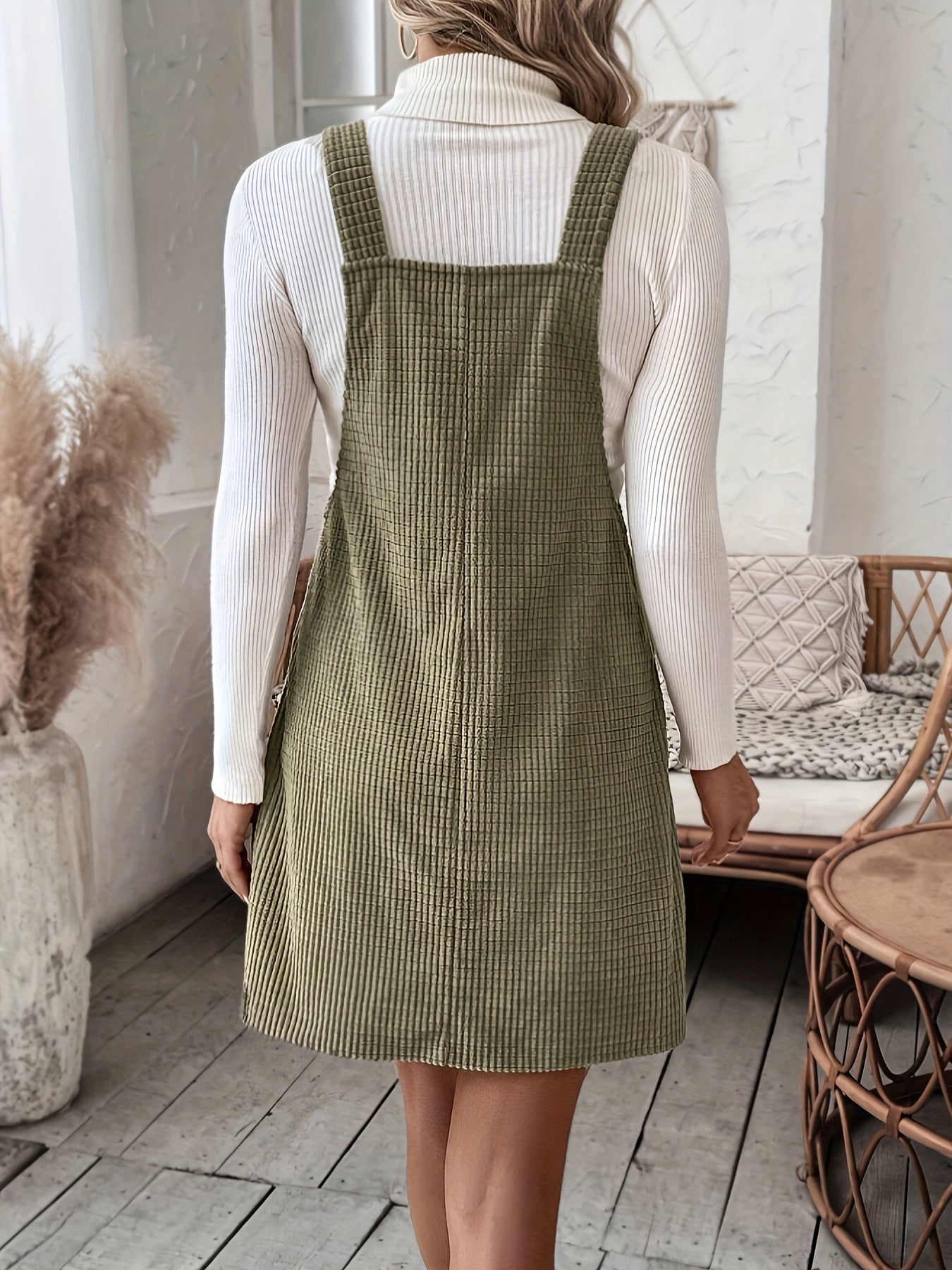 vlovelaw Pocket Solid Color Tank Dress, Casual Sleeveless Dress, Women's Clothing