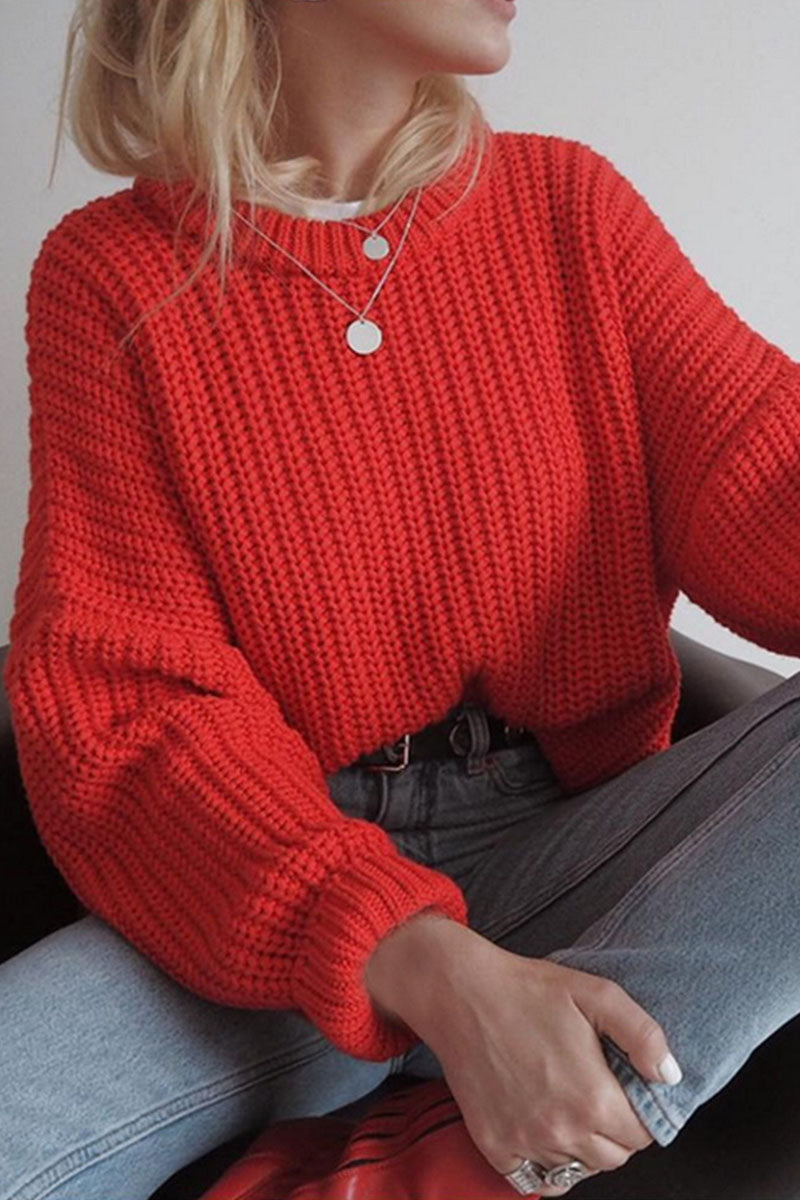 Fashion Casual Solid Split Joint O Neck Tops(5 colors)