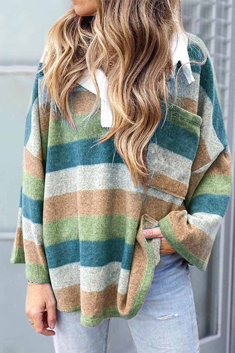 Vlovelaw Striped Contrast Sweatshirt Tops