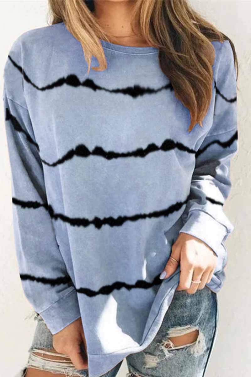 Vlovelaw Tie-dye Striped Print Top