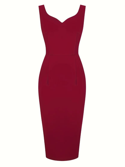 Women's Dress Solid Sweetheart Neck Slim Bodycon Party Dress