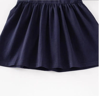 Summer Baby Girls Princess Dresses Cotton Kids Short Sleeve Plaid Dress Girl Turn-Down Collar Dress Children Skirt