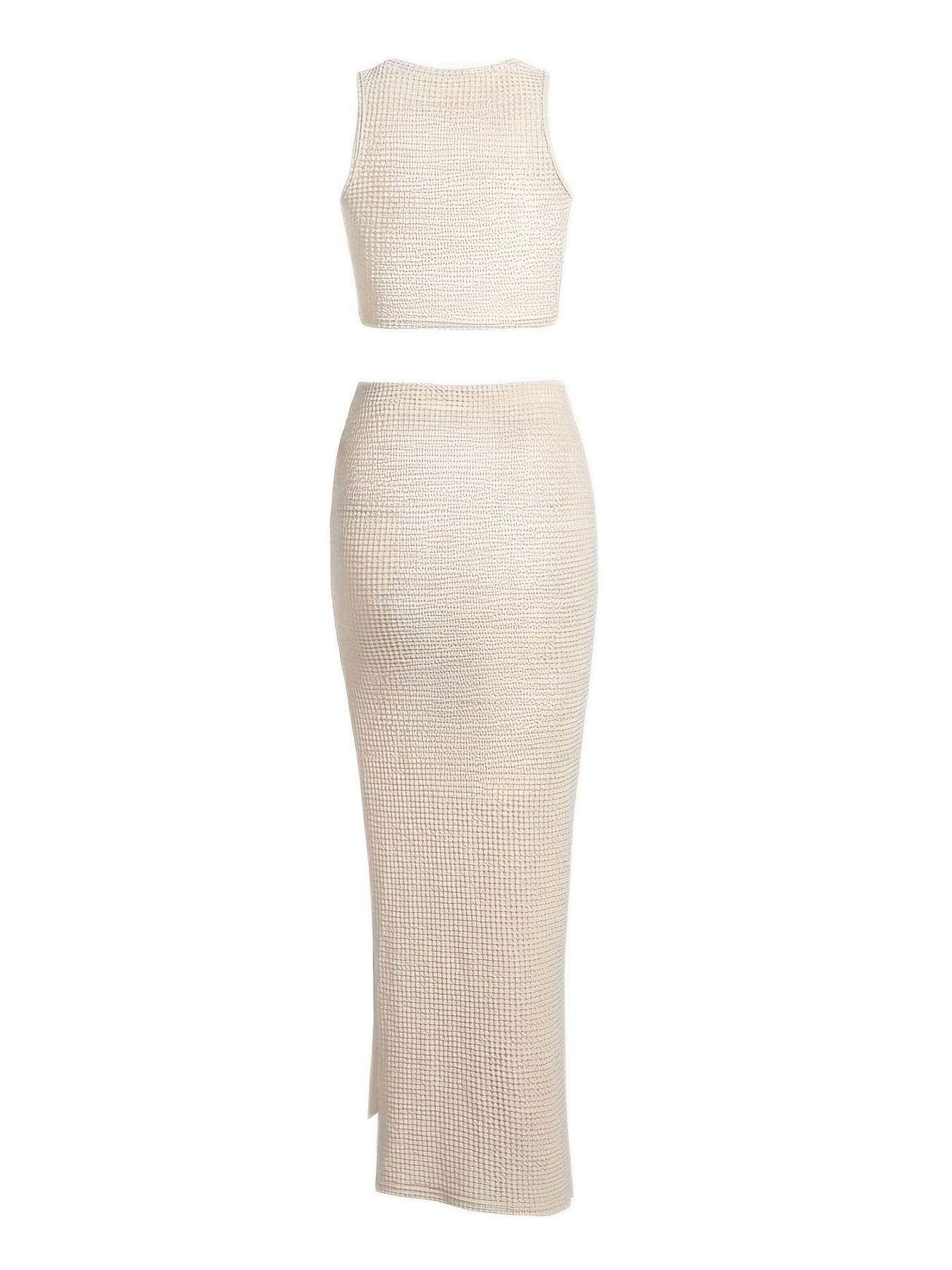 vlovelaw  Sexy Solid Slim Skirt Set, Crop Tank Top & Bodycon Skirt Outfits, Women's Clothing