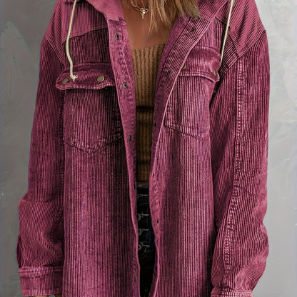 Color Block Long Sleeve Hooded Jacket, Casual Every Day Outerwear For Fall & Winter, Women's Clothing