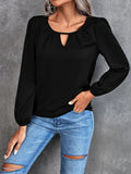 vlovelaw  Women's Blouse Solid Classic Casual Gathered Casual Loose Long Sleeve Blouse