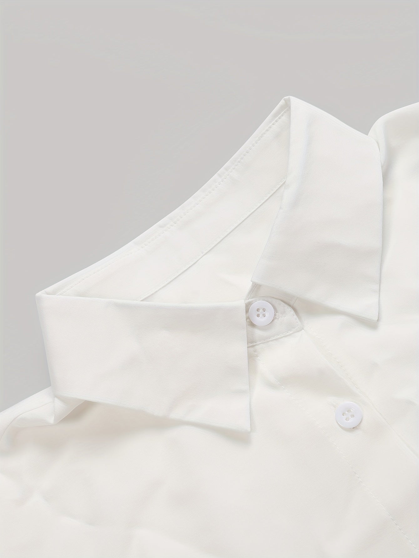 Ruffle Hem Button Front Blouse, Stylish Long Sleeve Blouse For Spring & Fall, Women's Clothing