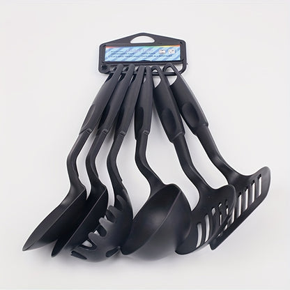 6pcs, Kitchen Utensils Set, Including Ladle, Spoon, Slotted Spoons, Spatula, Slotted Turner, Spaghetti Server, PC Plastic Kitchenware Set, Kitchen Gadgets, Kitchen Accessories, Home Kitchen Items