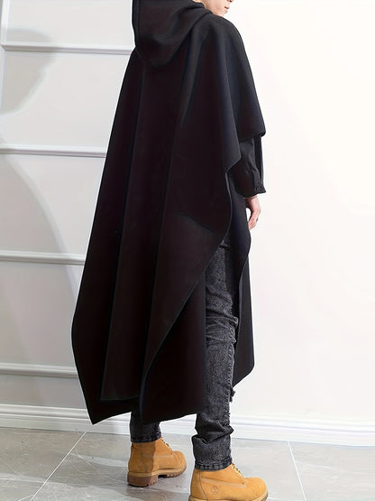 vlovelaw  Plus Size Men's Handsome Cool Windbreaker Coat Funky Cloak Fall Winter Tops, Men's Clothing