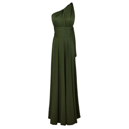 VLOVELAW European and American Hot Multiple Wear Multi-Rope Cross Backless Sexy Bandage One-Piece Dress Long Dress