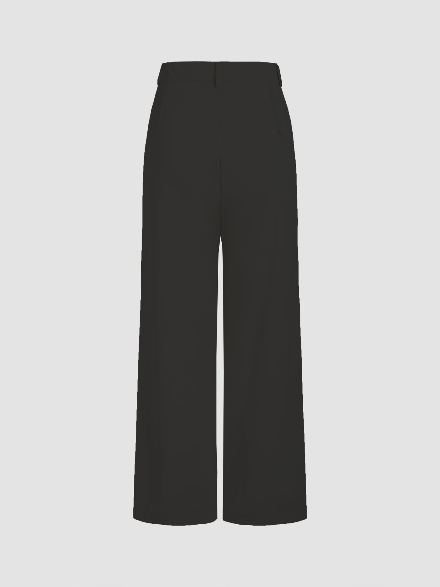 Solid Wide Leg Pants, Elegant Button Slant Pocket Draped Pants, Women's Clothing