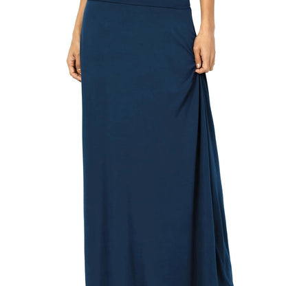 vlovelaw  Plus Size Solid Elastic Waist Skirt, Casual Skirt For Spring & Summer, Women's Plus Size Clothing