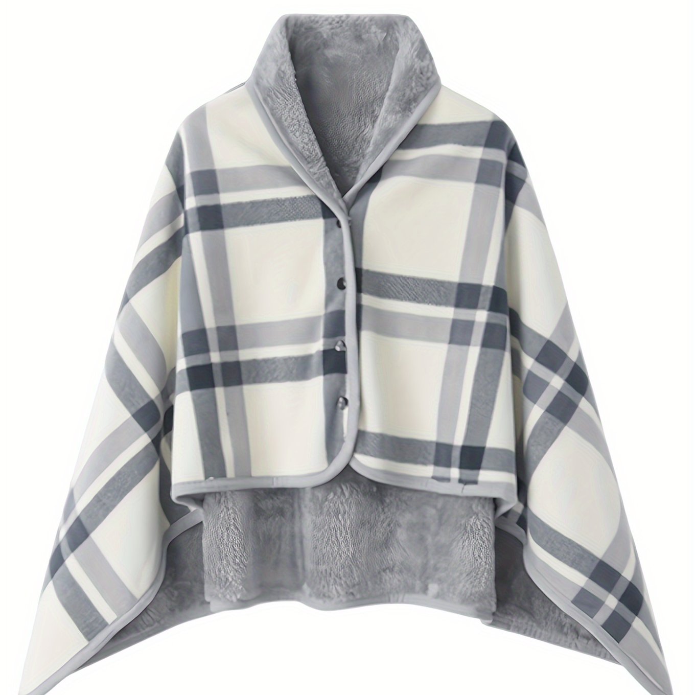 vlovelaw  Men'S Cape Wearable Blanket Flannel Shawl Wrap Comfy Poncho Throw With Buttons Spring Fall Winter Robe