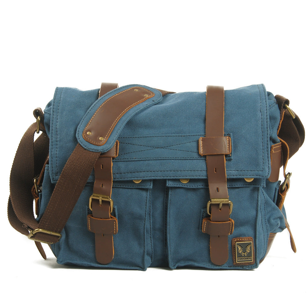 VLOVELAW 2025 Muchuan cloth bag, canvas with leather bag, shoulder messenger bag, casual photography waterproof liner SLR camera bag