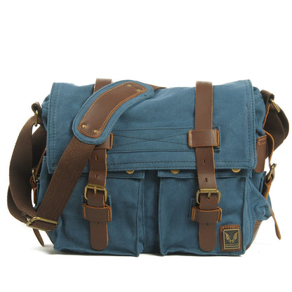 VLOVELAW 2025 Muchuan cloth bag, canvas with leather bag, shoulder messenger bag, casual photography waterproof liner SLR camera bag