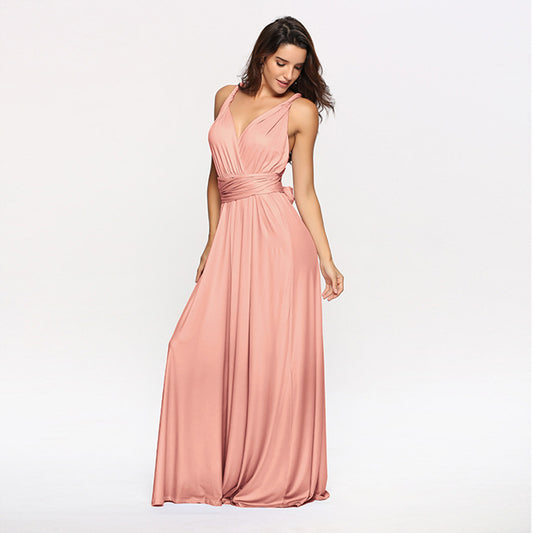 VLOVELAW EBay  European and American Cross Backless Sexy Lace-up Dress Long Dress