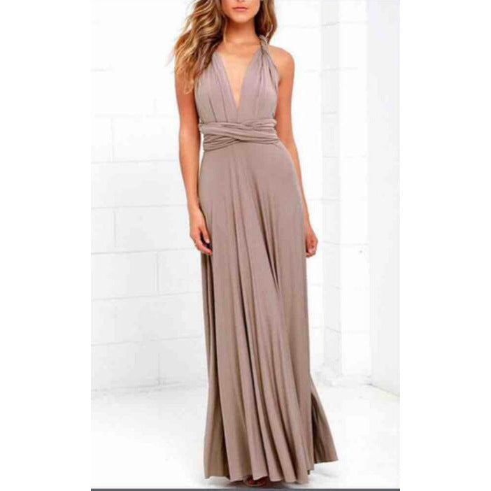 VLOVELAW EBay  European and American Cross Backless Sexy Lace-up Dress Long Dress