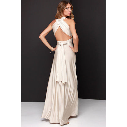 VLOVELAW EBay  European and American Cross Backless Sexy Lace-up Dress Long Dress