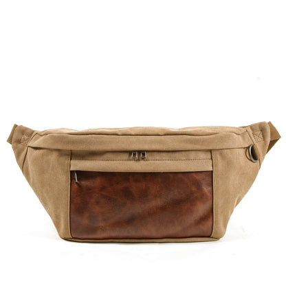 VLOVELAW 2025 Makagawa new fanny pack men's outdoor breast bag canvas messenger bag men's bag waist messenger backpack large capacity breast bag tide
