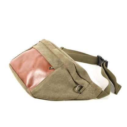 VLOVELAW 2025 Makagawa new fanny pack men's outdoor breast bag canvas messenger bag men's bag waist messenger backpack large capacity breast bag tide