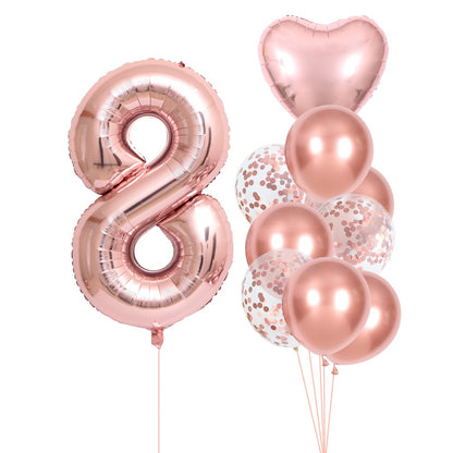 10-Pack Rose Golden Birthday Number Set - Luxurious Decorative Numbers for Parties, Celebrations, and Special Occasions - Perfect for Halloween, Thanksgiving, Christmas, Easter, Eid Al-Adha, and More!