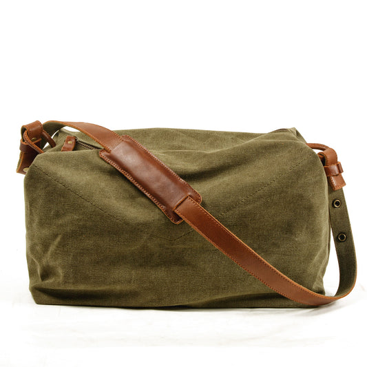 VLOVELAW 2025 New men's canvas satchel casual literary and retro shoulder men's oblique span bag women's simple messenger bag