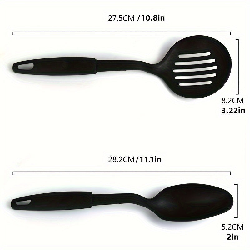 6pcs, Kitchen Utensils Set, Including Ladle, Spoon, Slotted Spoons, Spatula, Slotted Turner, Spaghetti Server, PC Plastic Kitchenware Set, Kitchen Gadgets, Kitchen Accessories, Home Kitchen Items