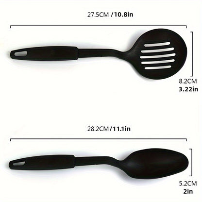 6pcs, Kitchen Utensils Set, Including Ladle, Spoon, Slotted Spoons, Spatula, Slotted Turner, Spaghetti Server, PC Plastic Kitchenware Set, Kitchen Gadgets, Kitchen Accessories, Home Kitchen Items