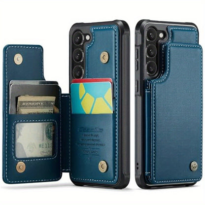 Universal Fit Wallet Case for Samsung Galaxy S24, S23, S22, S21 Ultra, S23 FE, A14, A54 - Premium Faux Leather RFID Blocking Case with Card Holder, Kickstand, Magnetic Clasp, and Shockproof Protection for Women and Men