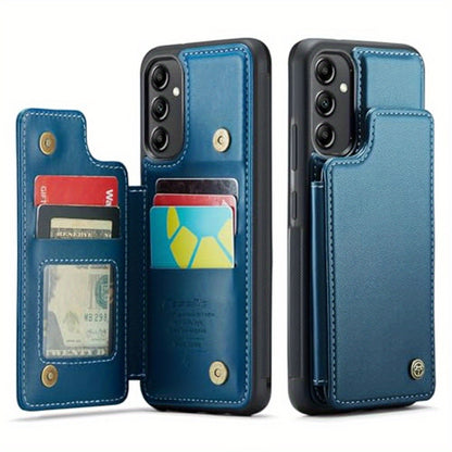 Universal Fit Wallet Case for Samsung Galaxy S24, S23, S22, S21 Ultra, S23 FE, A14, A54 - Premium Faux Leather RFID Blocking Case with Card Holder, Kickstand, Magnetic Clasp, and Shockproof Protection for Women and Men