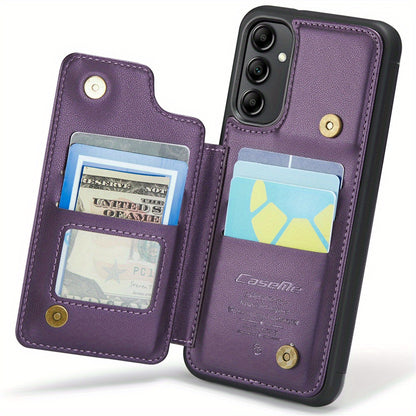 Universal Fit Wallet Case for Samsung Galaxy S24, S23, S22, S21 Ultra, S23 FE, A14, A54 - Premium Faux Leather RFID Blocking Case with Card Holder, Kickstand, Magnetic Clasp, and Shockproof Protection for Women and Men