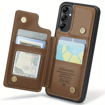 Universal Fit Wallet Case for Samsung Galaxy S24, S23, S22, S21 Ultra, S23 FE, A14, A54 - Premium Faux Leather RFID Blocking Case with Card Holder, Kickstand, Magnetic Clasp, and Shockproof Protection for Women and Men