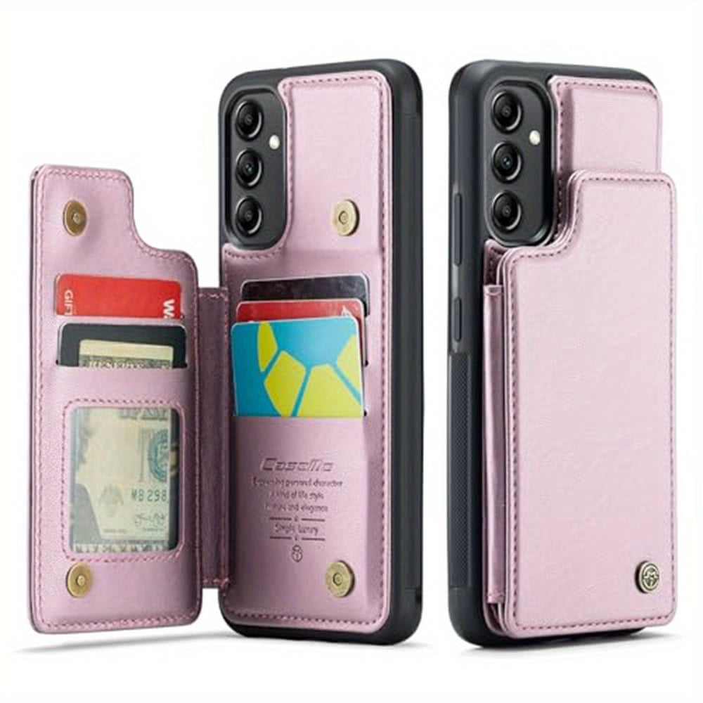 Universal Fit Wallet Case for Samsung Galaxy S24, S23, S22, S21 Ultra, S23 FE, A14, A54 - Premium Faux Leather RFID Blocking Case with Card Holder, Kickstand, Magnetic Clasp, and Shockproof Protection for Women and Men