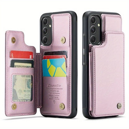 Universal Fit Wallet Case for Samsung Galaxy S24, S23, S22, S21 Ultra, S23 FE, A14, A54 - Premium Faux Leather RFID Blocking Case with Card Holder, Kickstand, Magnetic Clasp, and Shockproof Protection for Women and Men