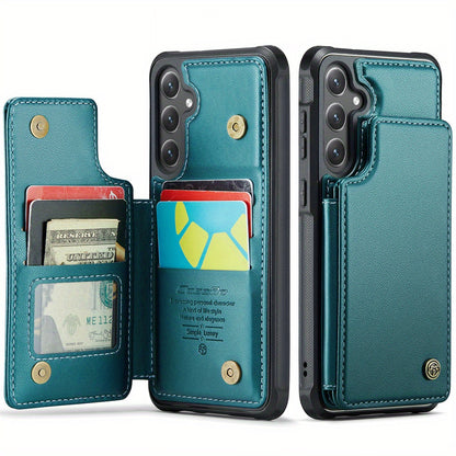 Universal Fit Wallet Case for Samsung Galaxy S24, S23, S22, S21 Ultra, S23 FE, A14, A54 - Premium Faux Leather RFID Blocking Case with Card Holder, Kickstand, Magnetic Clasp, and Shockproof Protection for Women and Men
