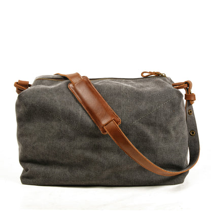 VLOVELAW 2025 New men's canvas satchel casual literary and retro shoulder men's oblique span bag women's simple messenger bag