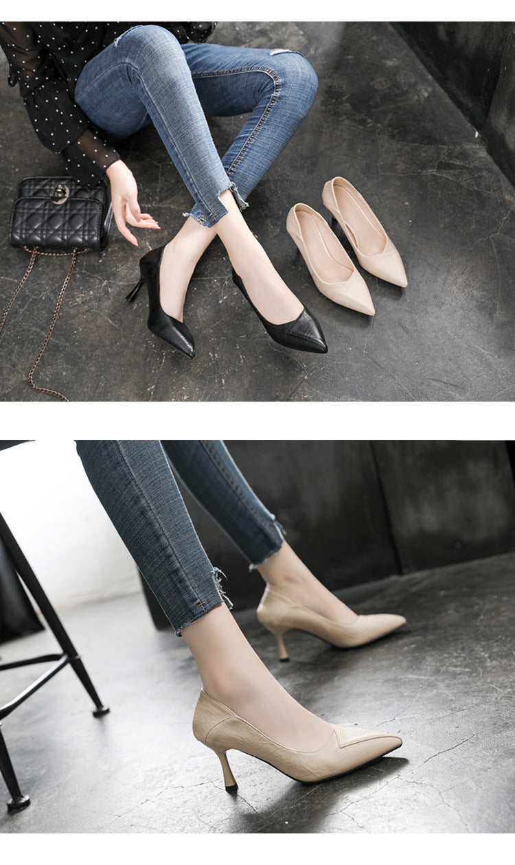 One Piece Dropshipping Soft Surface Small Size 31 32 1650.00G Wear Work Stiletto Heel plus Size High Heels 41 42 43 plus Size