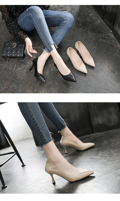 One Piece Dropshipping Soft Surface Small Size 31 32 1650.00G Wear Work Stiletto Heel plus Size High Heels 41 42 43 plus Size