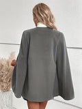 vlovelaw  Solid Cape Blazer, Elegant Open Front Split Sleeve Outerwear, Women's Clothing