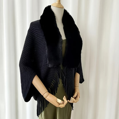 Furry Windproof Thermal Outdoor Shawls, Fall Winter Keep Warm Trendy Scarf Warp Cape Poncho For Fishing Cycling Riding