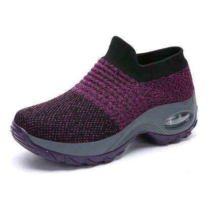 vlovelaw  Women's Breathable Knit Sneakers, Comfortable Low Top Slip On Shoes, Women's Air Cushion Shoes