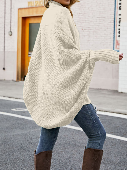 vlovelaw  Solid Open Front Cardigan, Elegant Batwing Sleeve Sweater, Women's Clothing