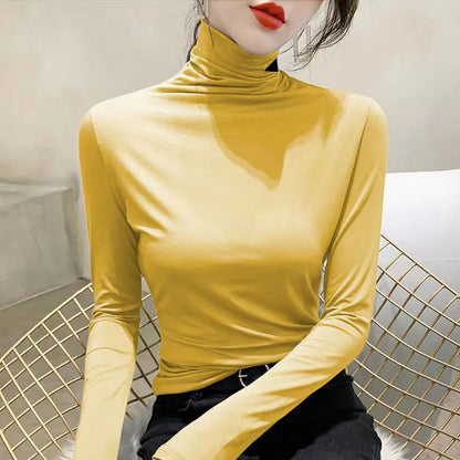 Woman Blouses Shirts Designer Hoodie Womens Top Yoga Shirt High Necks Long Sleeves Female Slim Style With Budge Neck Tees Tops S-3XL