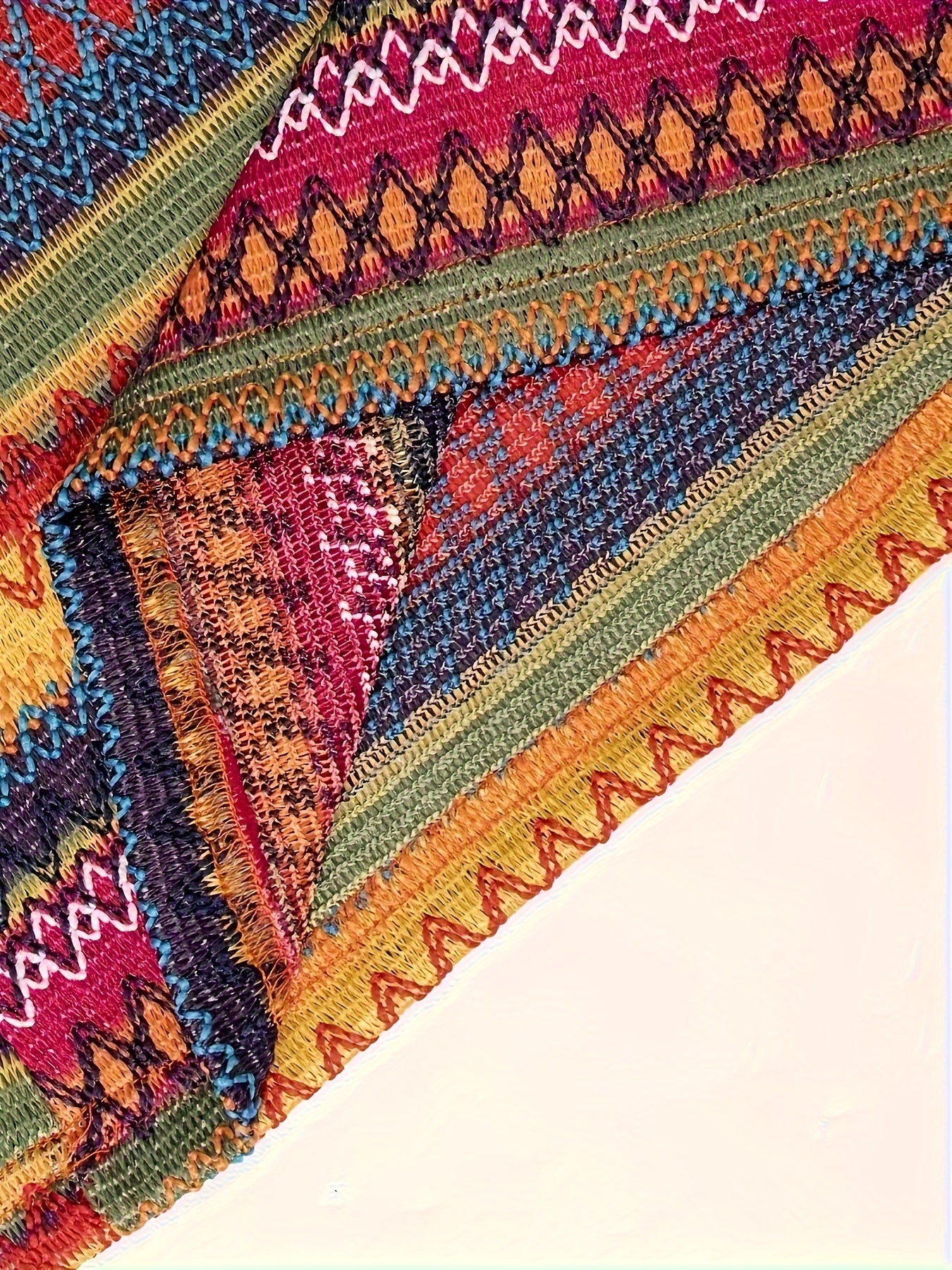 vlovelaw  Vacation Tribal Knit Slim Skirt Set, Crop Keyhole Halter Neck Top & High Waist Bodycon Slim Skirt Outfits, Women's Clothing