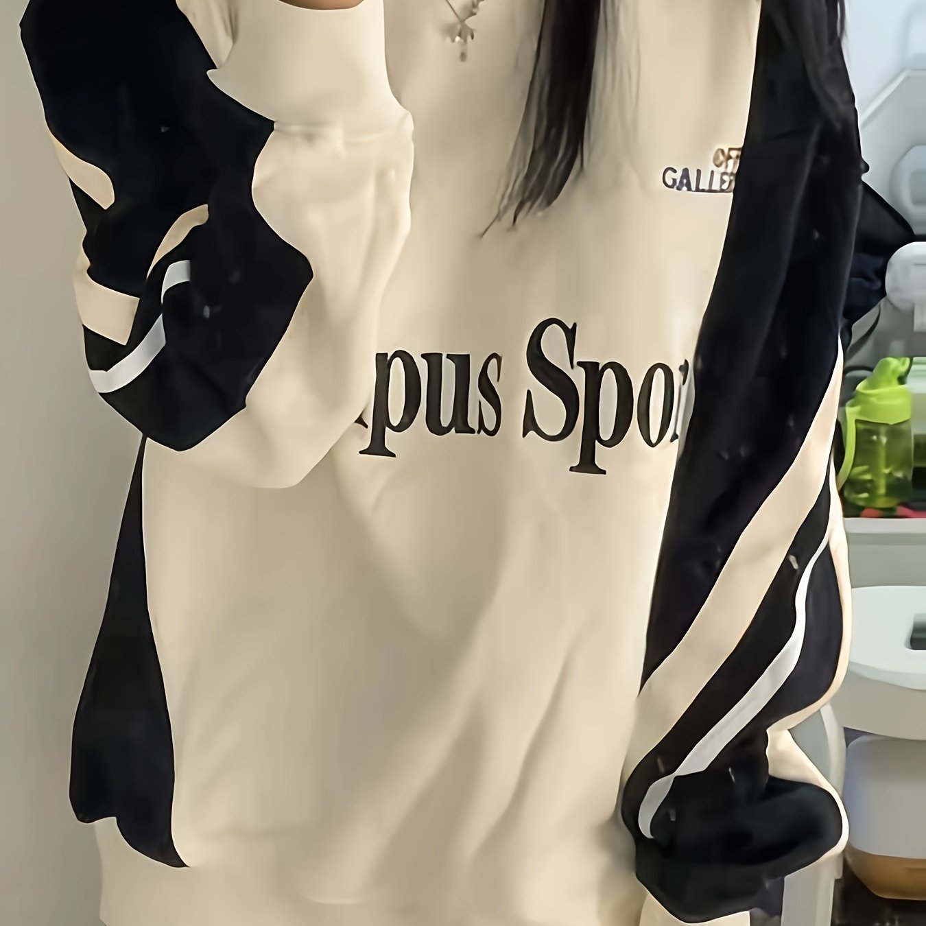 Y2K Streetwear Sweatshirt, Casual Raglan Sleeve Crew Neck Sweatshirt For Fall & Winter, Women's Clothing