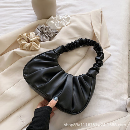 VLOVELAW  New Trendy Underarm Bag Women's Bone-Pulling Cloud Solid Color Pleated  Shoulder Women Bag Wholesale Custom